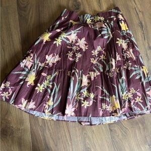Torrid Burgundy Floral Midi Skirt